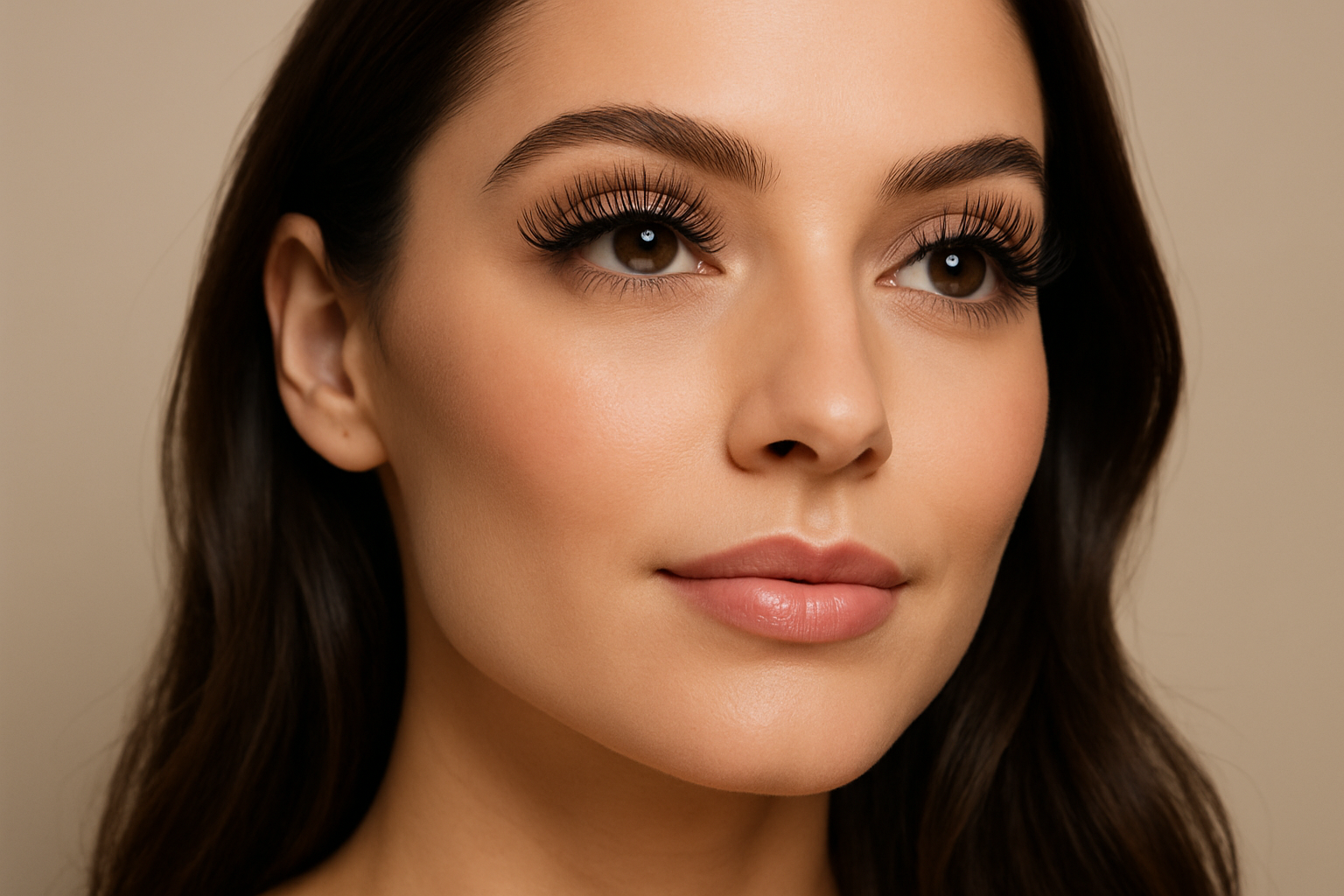 make a women face with beautiful eye lashes
